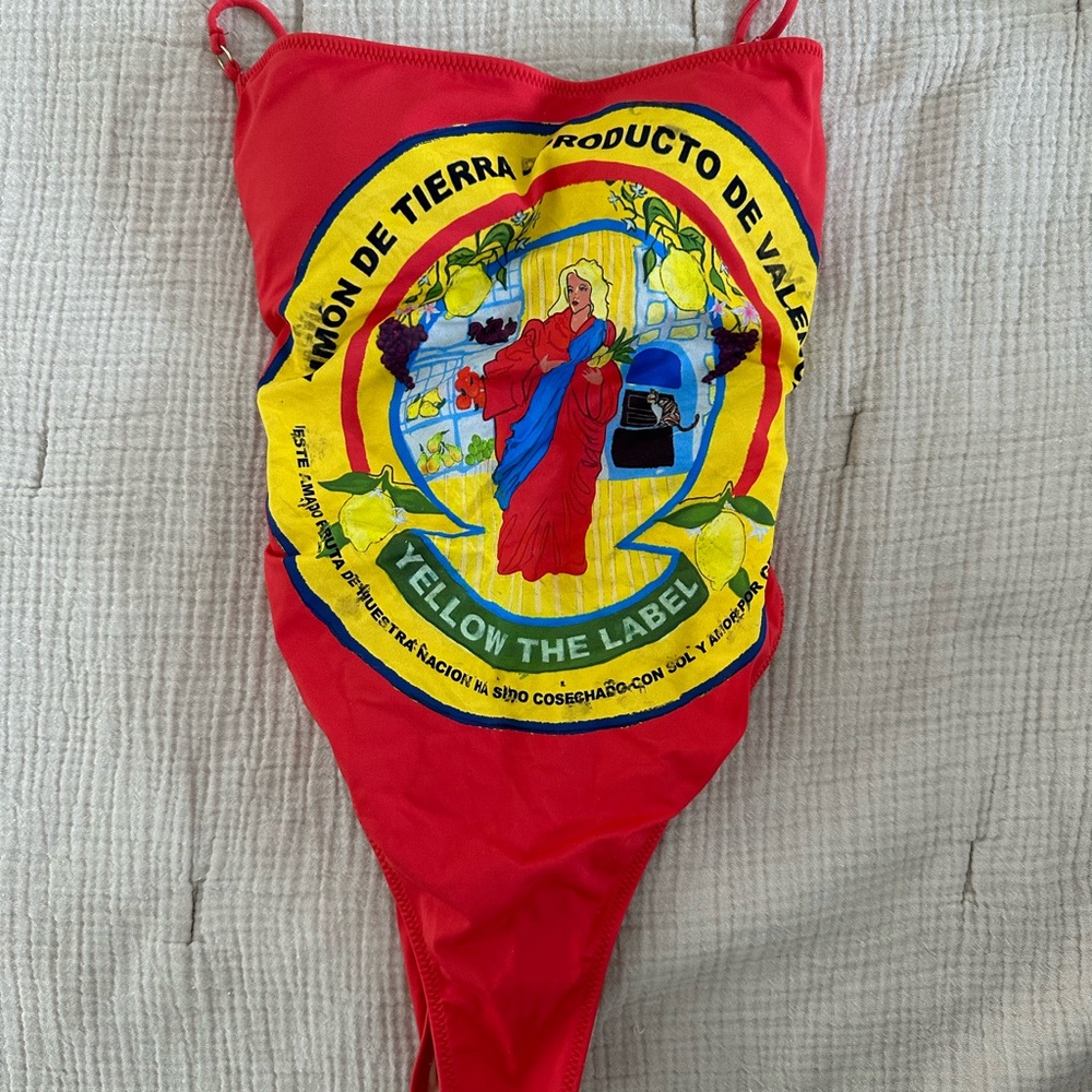 Italian Yellow The Label Graphic Swimsuit